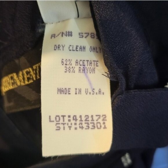 Vintage Requirements Dead Stock Tie Waist Midi Skirt Navy Blue - Picture 3 of 9